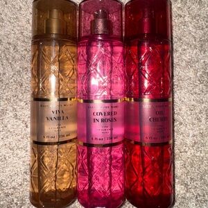 Bath & Body Works Fragrance Mist Set - Gold, Pink, Red